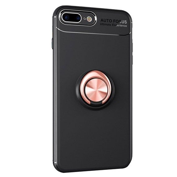 Microsonic Apple iPhone 8 Plus Kılıf Kickstand Ring Holder Siyah Rose 2