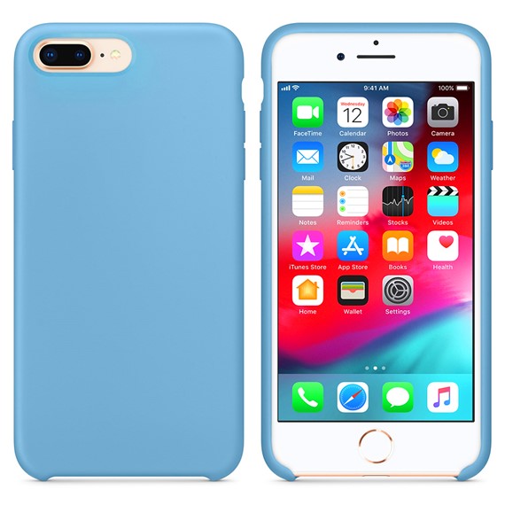 Microsonic Apple iPhone 7 Plus Kılıf Liquid Lansman Silikon Kantaron Mavisi 1