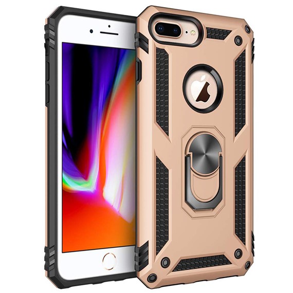 Microsonic Apple iPhone 7 Plus Kılıf Military Ring Holder Gold 1