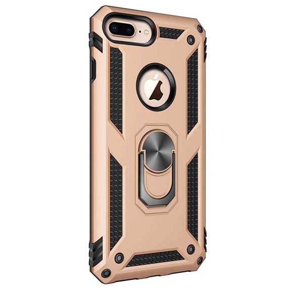 Microsonic Apple iPhone 7 Plus Kılıf Military Ring Holder Gold 2