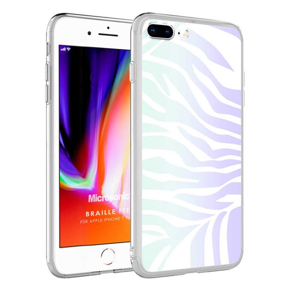 Microsonic Apple iPhone 8 Plus Braille Feel Desenli Kılıf Zebra 1