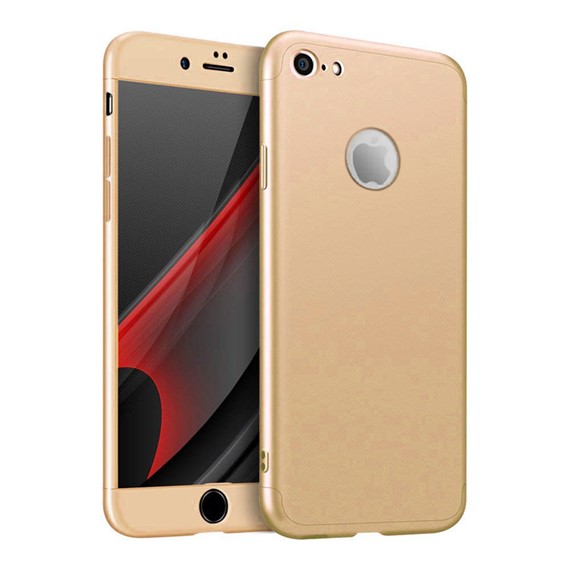 Microsonic Apple iPhone 8 Kılıf Double Dip 360 Protective Gold 1