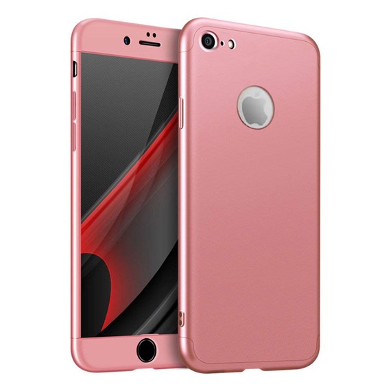 Microsonic Apple iPhone 8 Kılıf Double Dip 360 Protective Rose Gold 1