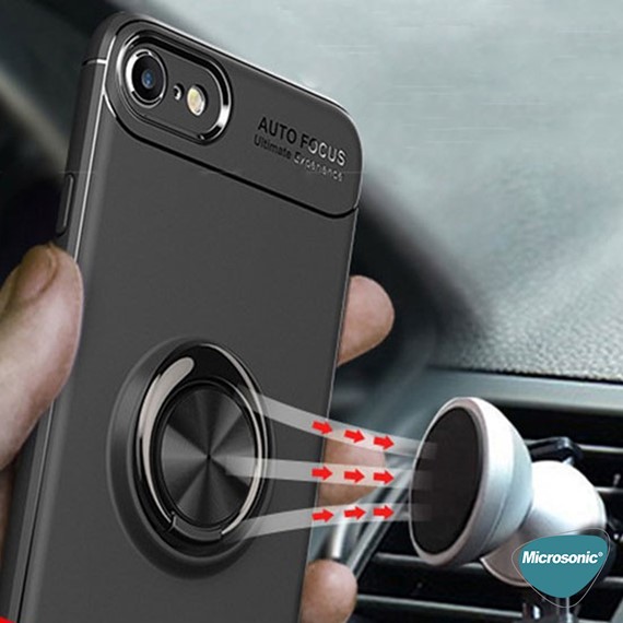 Microsonic Apple iPhone SE 2022 Kılıf Kickstand Ring Holder Lacivert 3
