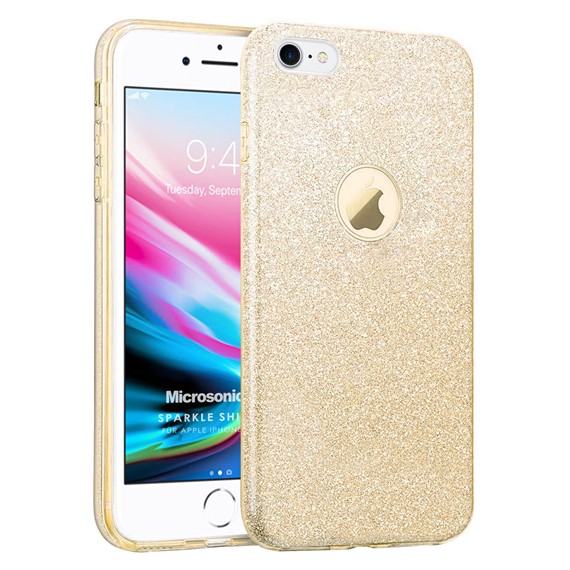 Microsonic Apple iPhone SE 2022 Kılıf Sparkle Shiny Gold 1
