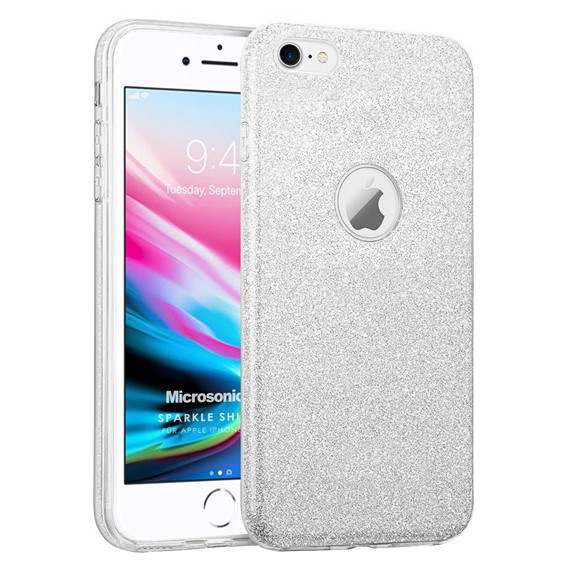 Microsonic Apple iPhone SE 2022 Kılıf Sparkle Shiny Gümüş 1