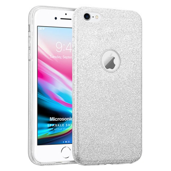 Microsonic Apple iPhone 8 Kılıf Sparkle Shiny Gümüş 1