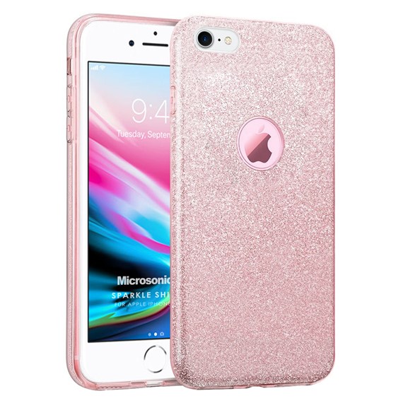 Microsonic Apple iPhone SE 2022 Kılıf Sparkle Shiny Rose Gold 1