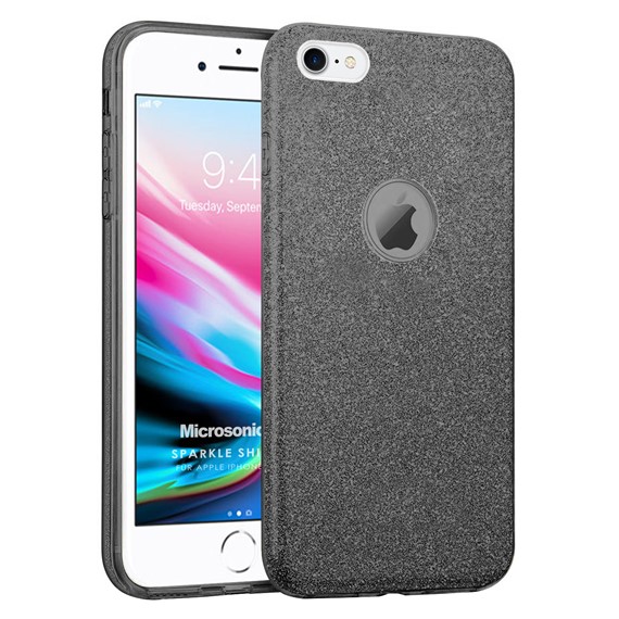 Microsonic Apple iPhone SE 2022 Kılıf Sparkle Shiny Siyah 1