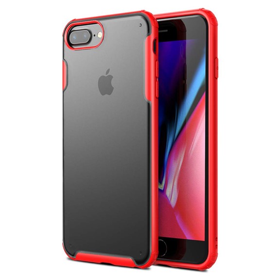 Microsonic Apple iPhone 8 Plus Kılıf Frosted Frame Kırmızı 1