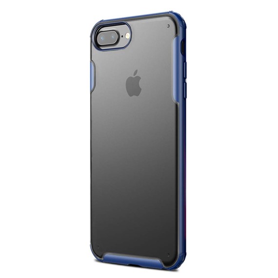 Microsonic Apple iPhone 8 Plus Kılıf Frosted Frame Lacivert 2