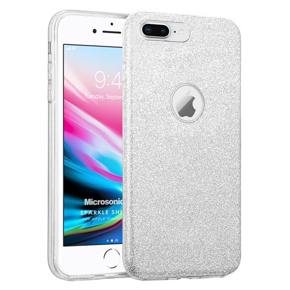 Microsonic Apple iPhone 8 Plus Kılıf Sparkle Shiny Gümüş 1