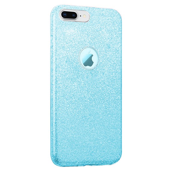 Microsonic Apple iPhone 8 Plus Kılıf Sparkle Shiny Mavi 2
