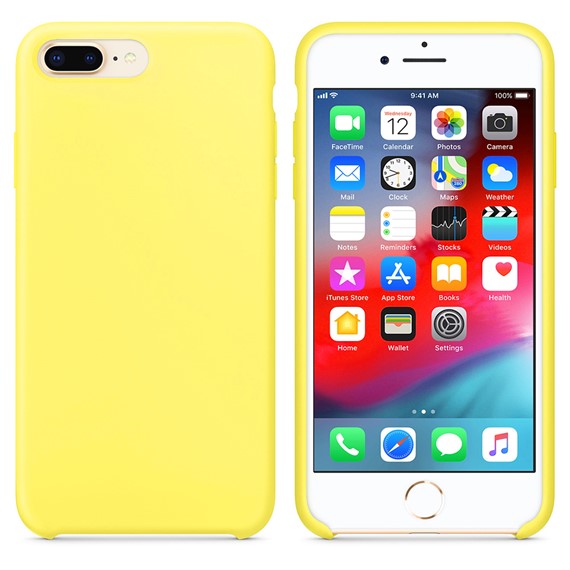 Microsonic Apple iPhone 8 Plus Kılıf Liquid Lansman Silikon Güneş Sarısı 1