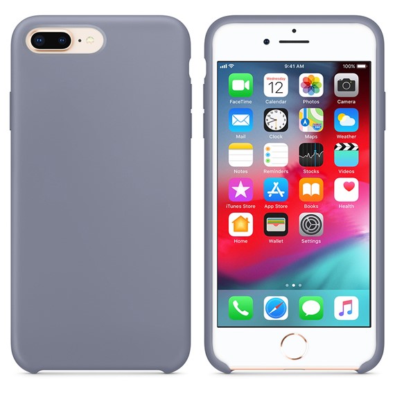 Microsonic Apple iPhone 8 Plus Kılıf Liquid Lansman Silikon Lavanta Grisi 1