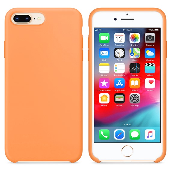 Microsonic Apple iPhone 8 Plus Kılıf Liquid Lansman Silikon Papaya 1