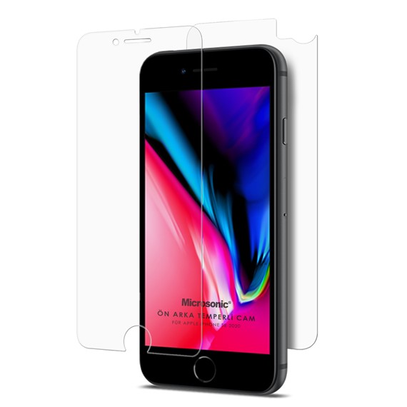 Microsonic Full Body Temperli Cam Ekran Koruyucu iPhone SE 2020 Ön Arka 2