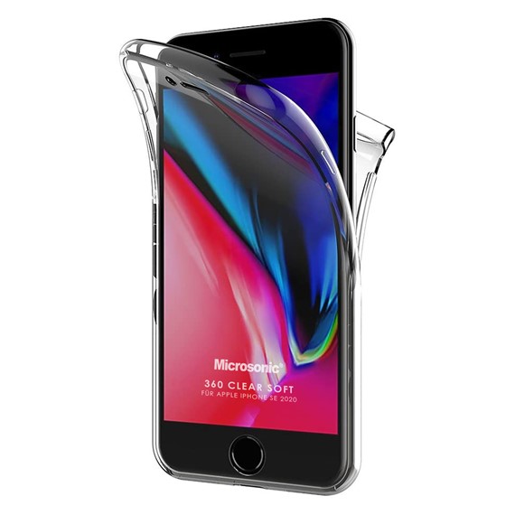 Microsonic Apple iPhone SE 2020 Kılıf 6 tarafı tam full koruma 360 Clear Soft Şeffaf 1