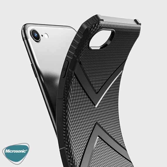 Microsonic Apple iPhone SE 2020 Kılıf Diamond Shield Siyah 3