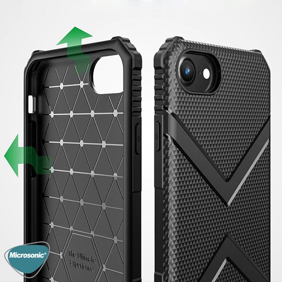 Microsonic Apple iPhone SE 2022 Kılıf Diamond Shield Siyah 5