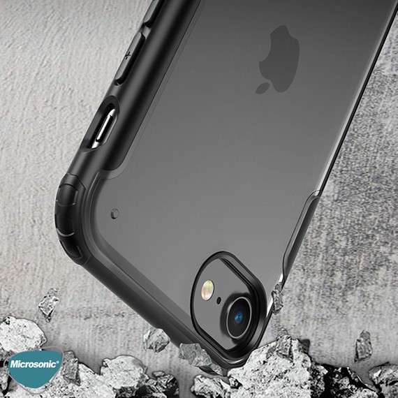 Microsonic Apple iPhone SE 2022 Kılıf Frosted Frame Lacivert 4