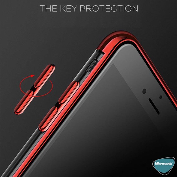 Microsonic Apple iPhone SE 2022 Kılıf Skyfall Transparent Clear Kırmızı 4