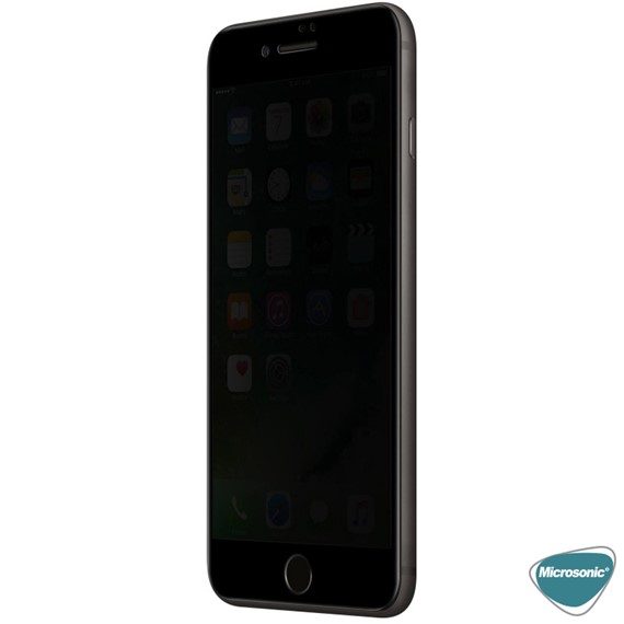 Microsonic Apple iPhone SE 2020 Privacy 5D Gizlilik Filtreli Cam Ekran Koruyucu Siyah 3