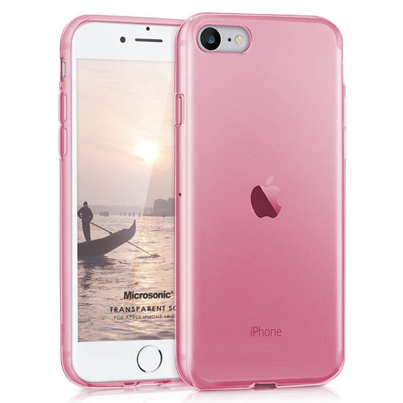 Microsonic Apple iPhone SE 2022 Kılıf Transparent Soft Pembe 1