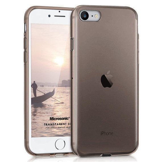 Microsonic Apple iPhone SE 2022 Kılıf Transparent Soft Siyah 1