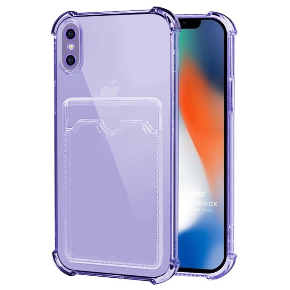 Microsonic Apple iPhone X Card Slot Shock Kılıf Lila 1