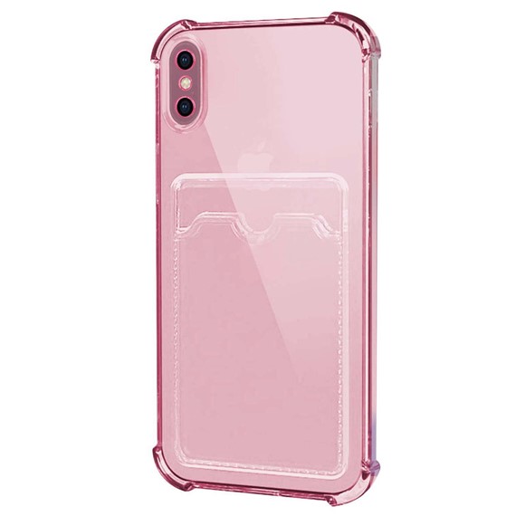 Microsonic Apple iPhone X Card Slot Shock Kılıf Pembe 2