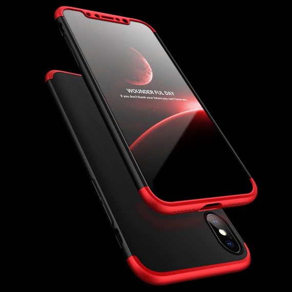 Microsonic Apple iPhone X Kılıf Double Dip 360 Protective Lacivert 5