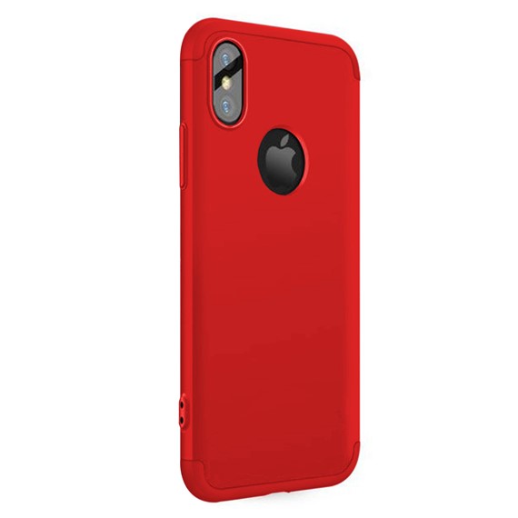 Microsonic Apple iPhone X Kılıf Double Dip 360 Protective Kırmızı 2