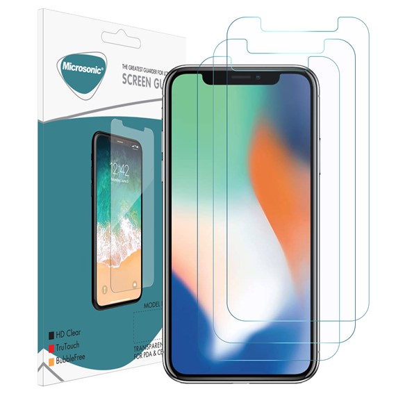 Microsonic Apple iPhone X Ekran Koruyucu Nano Cam 3 lü Paket 1