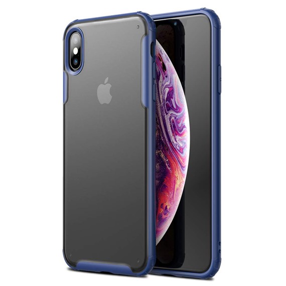 Microsonic Apple iPhone X Kılıf Frosted Frame Lacivert 1