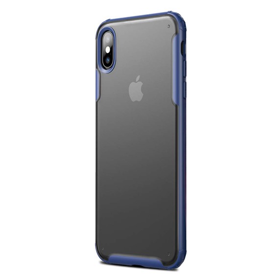 Microsonic Apple iPhone X Kılıf Frosted Frame Lacivert 2