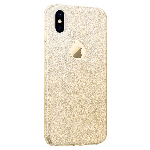 Microsonic Apple iPhone X Kılıf Sparkle Shiny Gold 2