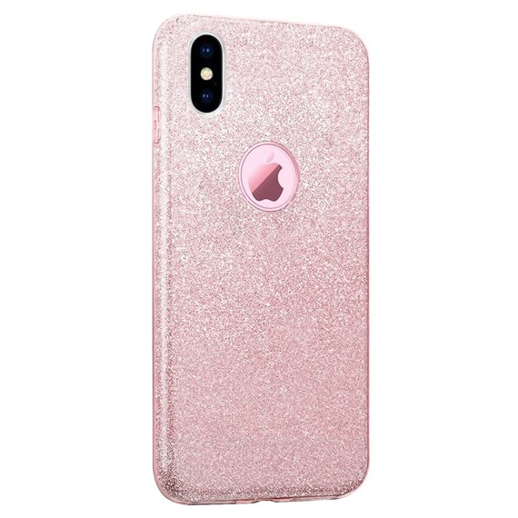 Microsonic Apple iPhone X Kılıf Sparkle Shiny Rose Gold 2