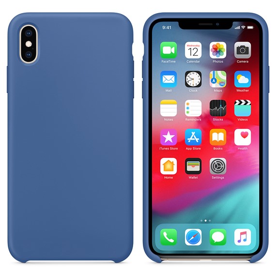 Microsonic Apple iPhone X Kılıf Liquid Lansman Silikon Çini Mavisi 1