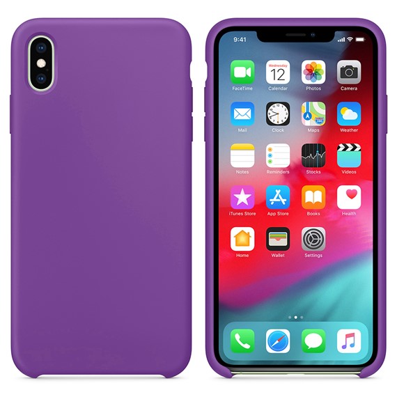 Microsonic Apple iPhone X Kılıf Liquid Lansman Silikon Menekşe Moru 1