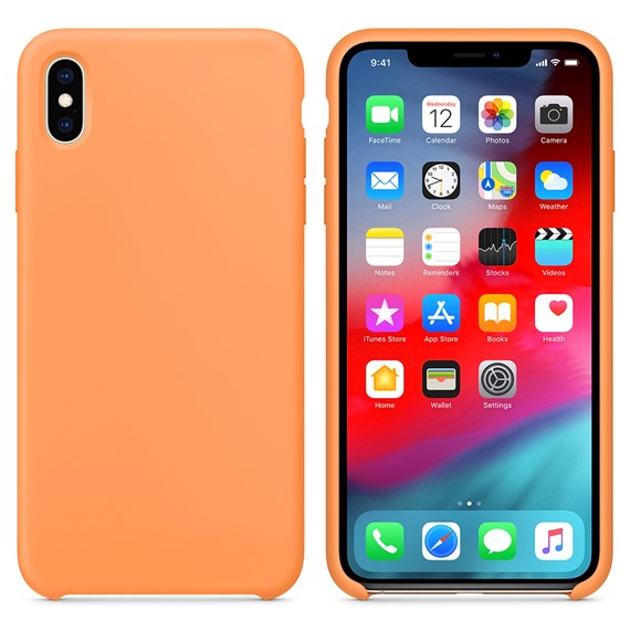 Microsonic Apple iPhone X Kılıf Liquid Lansman Silikon Papaya 1