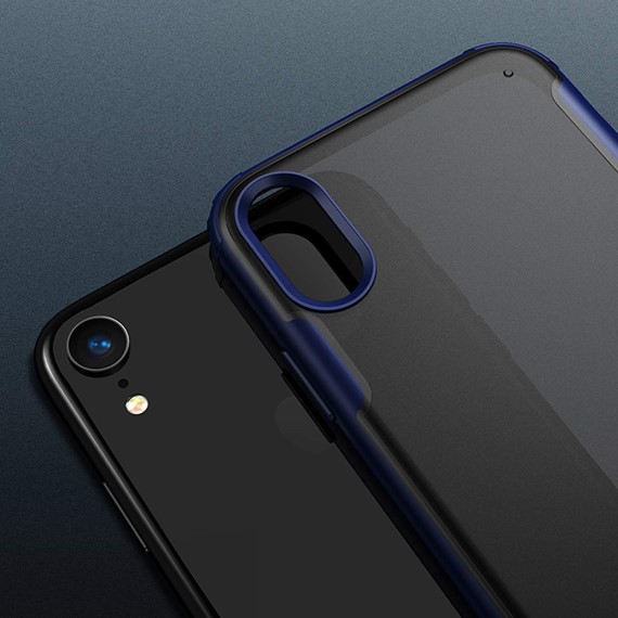 Microsonic Apple iPhone XR Kılıf Frosted Frame Lacivert 3