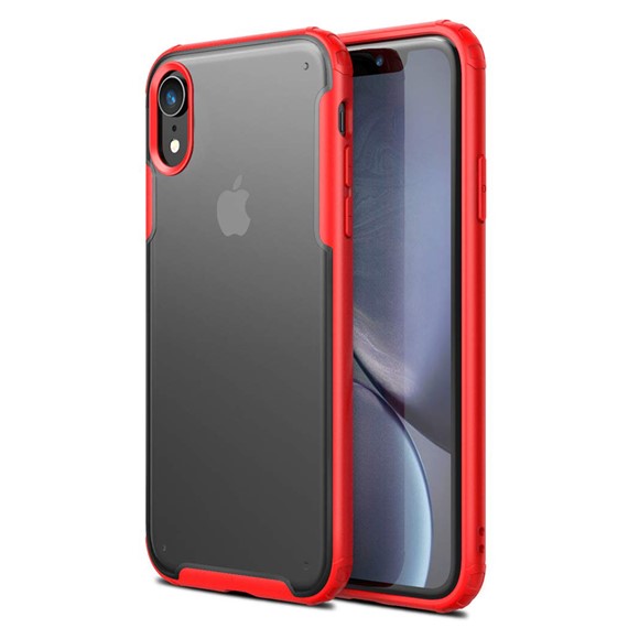 Microsonic Apple iPhone XR Kılıf Frosted Frame Kırmızı 1