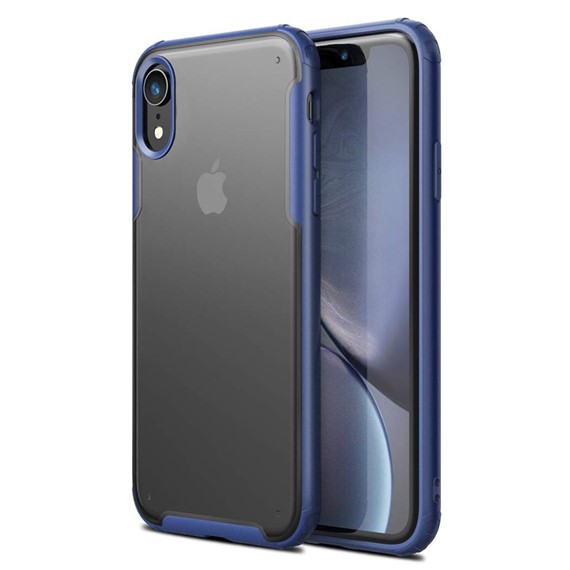 Microsonic Apple iPhone XR Kılıf Frosted Frame Lacivert 1