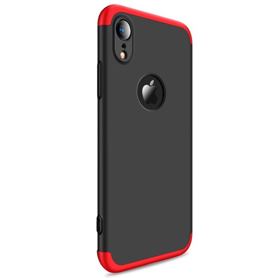 Microsonic Apple iPhone XR 6 1 Kılıf Double Dip 360 Protective Siyah Kırmızı 2