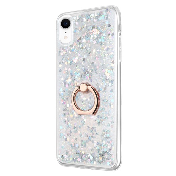 Microsonic Apple iPhone XR Kılıf Glitter Liquid Holder Gümüş 2