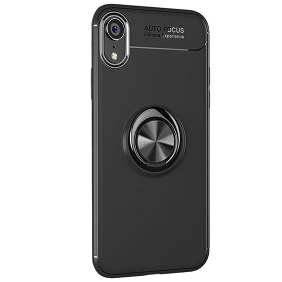 Microsonic Apple iPhone XR Kılıf Kickstand Ring Holder Siyah 2