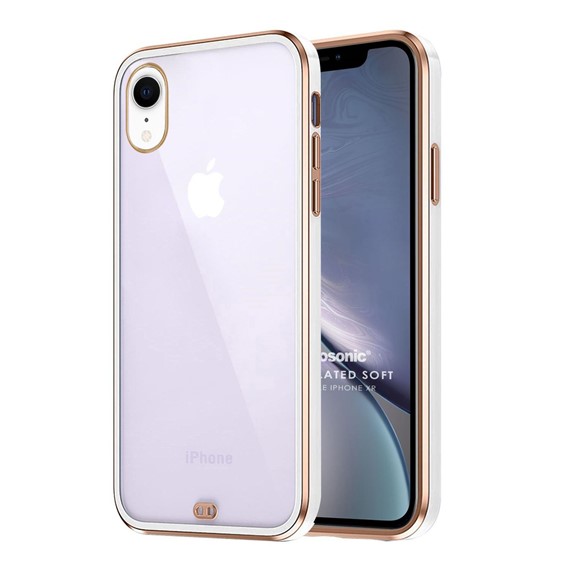 Microsonic Apple iPhone XR Kılıf Laser Plated Soft Beyaz 1