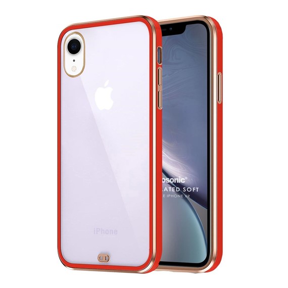 Microsonic Apple iPhone XR Kılıf Laser Plated Soft Kırmızı 1