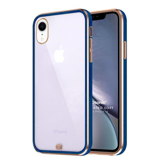 Microsonic Apple iPhone XR Kılıf Laser Plated Soft Lacivert 1